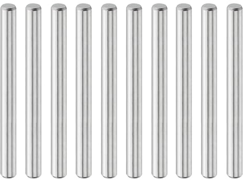 QUARKZMAN 10 Stück Zylinderstifte 5 mm x 55 mm Metallstift, 316L Edelstahl Zylindrische Dübelstifte Regalstützstift Stiftstange Befestigungselemente Metallregalstifte Silberton