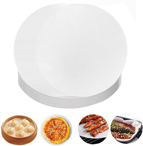 100pcs Baking Parchment Circles, Round Cake Tin, 8 Inch Round Parchment Papers, Greaseproof Paper Liners for Cake Tins, Non-Stick Greaseproof Paper Sheets for Cake Pizza Pan Baking Cooking