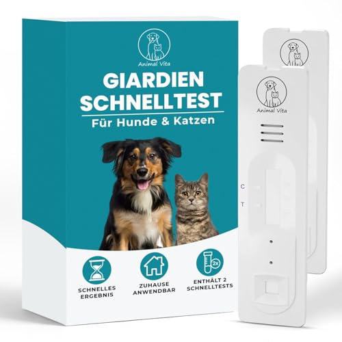 Animal Vita® Giardien Schnelltest für Hund & Katze [über 98% Zuverlässigkeit] Professioneller Giardientest - zuverlässig bei Darmparasiten und Durchfall - für Hunde & Katzen bei Giardia (2 x Stück)