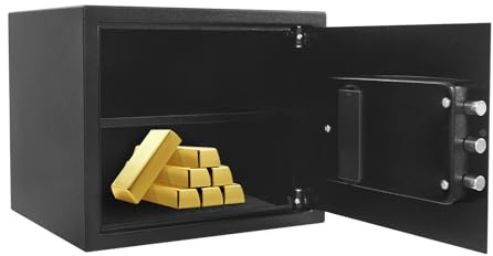 40L Safe Tresor für Zuhause, Digitaler Tresor Sicherheitssafe mit Alarmanlage & Abnehmbare Interne Partition, Schranktresor Wandtresor für Schmuck Dokumente Medikamenten