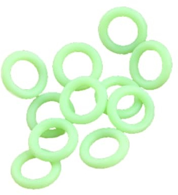 POPETPOP Lot de 50 Anneaux en Silicone Phosphorescents Verts pour Piquets de Tente de Camping, Solide et Résistants, Accessoires Indispensables pour Camping Nocturne