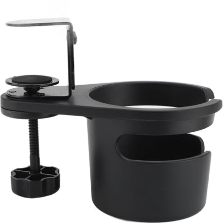 Fafeims Porte-gobelet de Bureau, Pince Rotative/Support sur Organisateur de Bouteilles, Support de Rangement pour Bureau, Gain de Place, Métal ABS