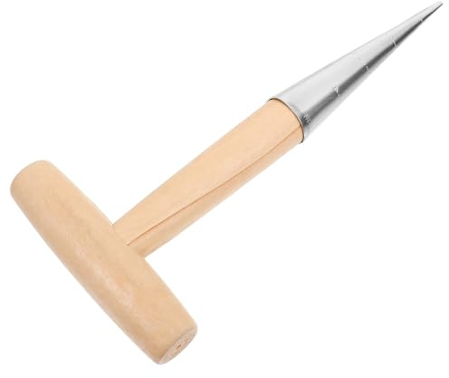 Homoyoyo Pflanzholz Gartenlochstanzer Mit T-Griff Edelstahl Gartengerät Für Topf Und Gartenpflanzen Ergonomisches Handwerkzeug Zum Einfachen Verpflanzen Und Säen
