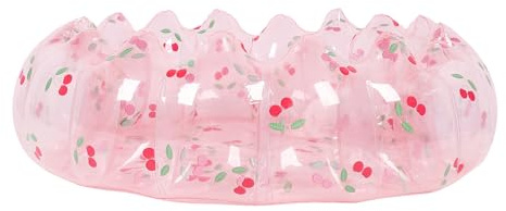 Oreilet Piscine Gonflable pour Enfants, Petite Piscine Gonflable Portable, Centre de Jeu d'eau pour bébé, pour Intérieur et Extérieur, 29,53 X 9,84 (Cerise Transparente)