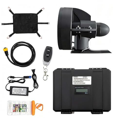 QFGain Elektrischer SUP-Motor, Unterwasserantrieb, Kajak-Propeller, Motor-Finne für Paddleboards, 12V-Außenborder mit Fernbedienung, 200 kg Schubkraft 288W