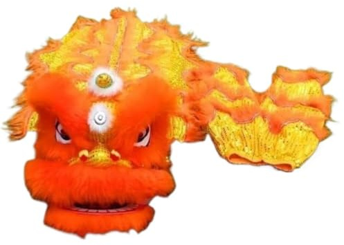 Lejondans kostym, 8 tums Lion Dance Set Silk Dragon for traditionell festival Costume Performance