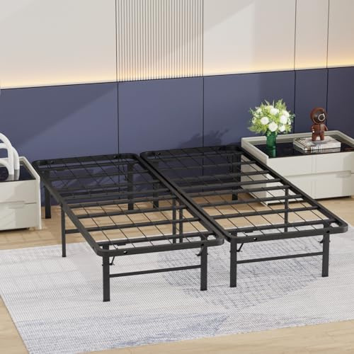 BestMassage | Queen Bed Frame | Metal | Heavy Duty Steel Slats with 6 Legs