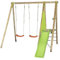 TRIGANO Portique Dani - en Bois - H. 2,30m - 2 balançoires et 1 Toboggan