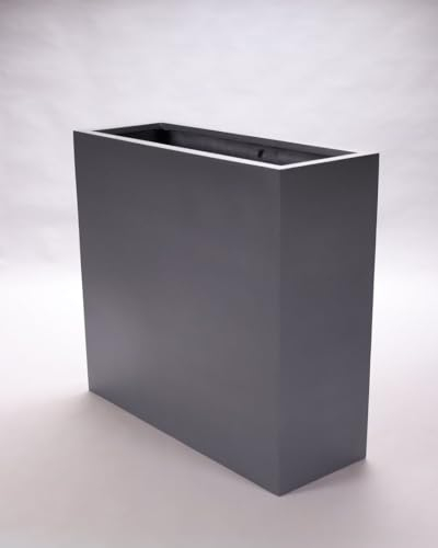 Elegant Einrichten Blumenkübel Blumentrog Pflanztrog Pflanzkübel Fiberglas als Raumteiler 108x40x100cm anthrazit-metallic.