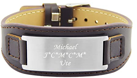 Hanessa Personalisiertes Armband mit Gravur für Männer und Frauen Edelstahl Länge verstellbar 16-21 cm | Personalisierte Armbänder mit Namen Herren Damen