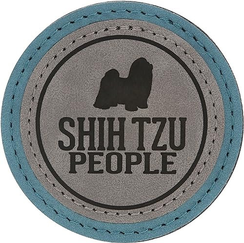 Pavilion Gift Company 67637 2.5 Inch Round Dog Refrigerator Magnet Shih Tzu People, PU Leather & Velvet, Green