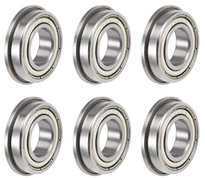 sourcing map F6901ZZ Flansch-Kugellager, 12 x 24 x 6 mm, geschirmtes Chrom-Stahl-Kugellager, 6 Stück
