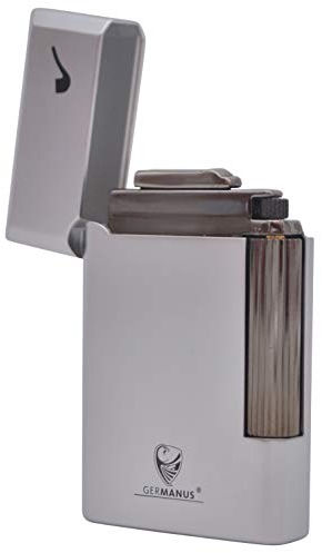 GERMANUS Pfeifenfeuerzeug, Vollmetall, Silber