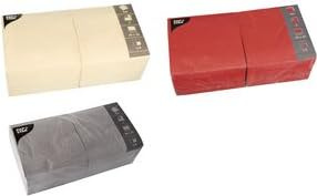 250 Servietten, 3-lagig 1/4-Falz 33 cm x 33 cm grau