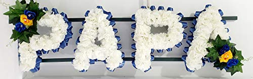 mySilkFlowers PAPA Silk Artificial Funeral Flowers Name Tribute (Navy Blue)