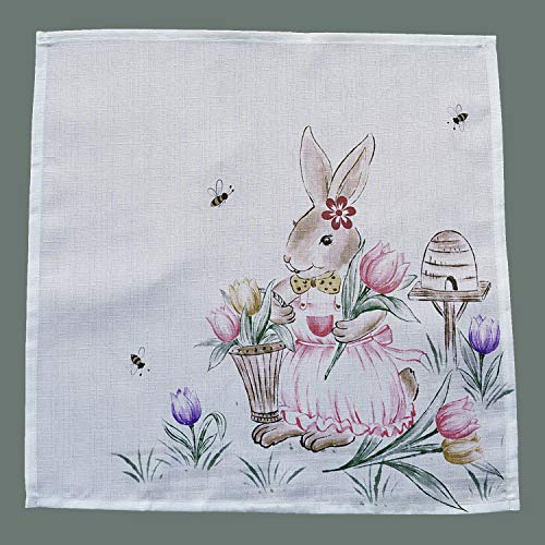 Raebel Tischläufer Mitteldecke 'Osterhasen - Mädchen', verschiedenen Größen, Multi, Größe:Deckchen 40 x 40 cm