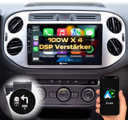 DYNAVIN Android Autoradio Navi Kompatibel für VW Golf 5 Plus | Tiguan 2007-2016, 9 Zoll OEM Radio mit Wireless Carplay und Android Auto | Head-up Display | Inkl. DAB+: D9-83S Premium Flex