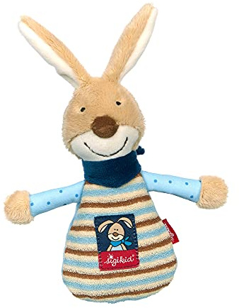 SIGIKID 39392 Petit coussin chauffant en forme de lapin pour fille et garçon Jouet recommandé dès la naissance Beige/bleu