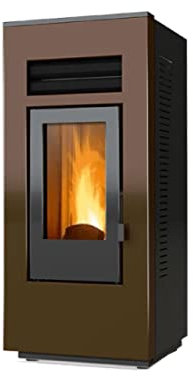 Stufa A Pellet Canalizzata Optima Modello One 10 C Ventilata Colore BRONZO
