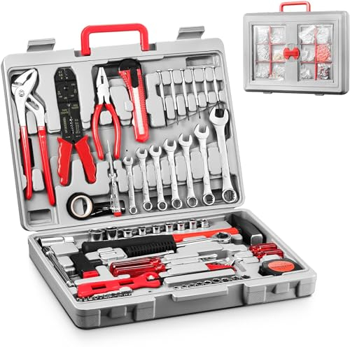 DIY Tool Kit Set, 555 PCs Starter Toolkit, Great Home & Office Hand Toolbox Sets with Essential Hand Tools Included for Basic General Repairs & Maintenance