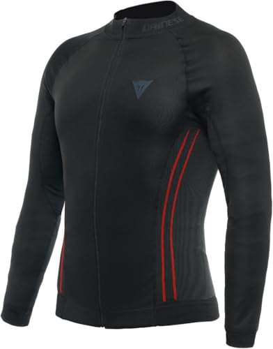 Dainese No Wind Thermo LS, Motorbike Thermal Base Layer, Men, Black/Red, M