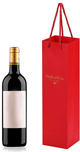 Flaschentüten 10 Stück Geschenktüten Wein Champagner Flaschentüten Verpackung Kraftpapier Elegant Weinbeutel Tragbar Recycelbar Weintüten mit Henkel Weintragetasche für Hochzeit Party Geburtstag