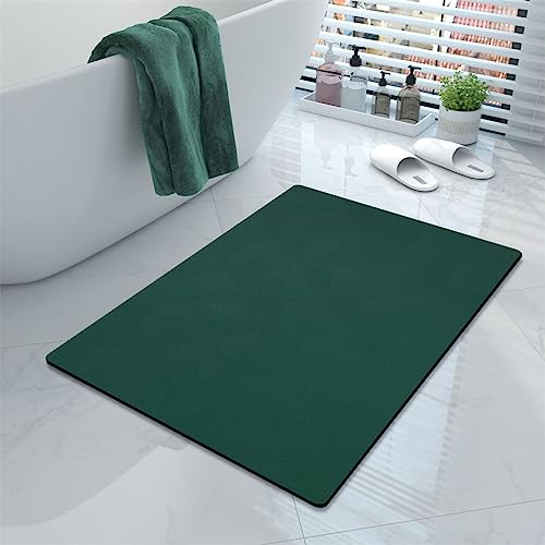 Absorbierender Badematte Badezimmerteppich Badteppich Badvorleger, Waschbarer Rutschfeste FußMatten, Super Absorbierende Schnelltrocknende Badematte füR Badewanne, Duschraum, KüChe 70x120cm, Grün
