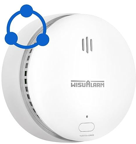 Detector di Humo Inalámbrica, Batería de 10 años,Alarma de Humo Interconectadas, Alarmas de Incendio para el Hogar, Detector de Humo Puede Controlarse a Distancia, Cumple con EN14604 (1 inalámbrico)