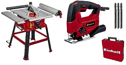 Einhell Sierra de mesa circular TC-TS 2225 U + Set de sierra de calar TC-JS 80/1