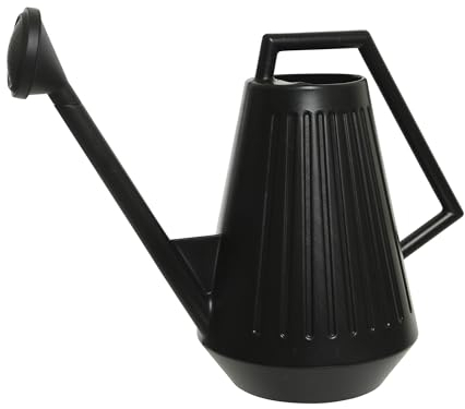 Decoris Gießkanne m. Brausekopf 9l Gartenpflanzen Balkon & Terrasse Schwarz - Kunststoff recycelt - Großes Gießgefäß - Spritzkrug Spritzkanne m. Brause Garten - Watering Can Outdoor Gartengießkanne
