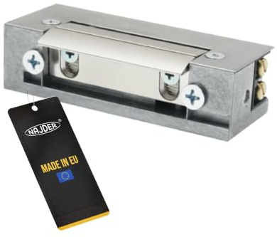 NAJDER Elektrischer Türöffner, Hartte, S12-Serie 12 V DC, Reversibel, R-4, für Linke und rechte Türen, symmetrisch, verstellbare, für Türen (Holz, Metall, PVC), Tore und Schränke, Zuverlässig