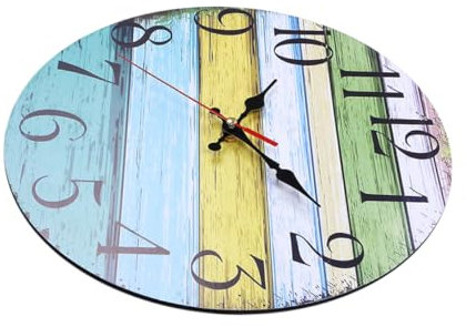Zerodeko Pastorale Runde Wanduhr Holz 30cm Geräuschlos Hängende Dekorative Uhr Für Wohnzimmer Schlafzimmer Küche