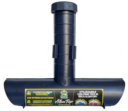 Albagarden - Trappola per Topi - Erogatore di Esca A T Haccp per Disinfestazione Ratti - Porta Esche per Veleno - Plastica Dura Professionale per Roditori - 1 Trappola