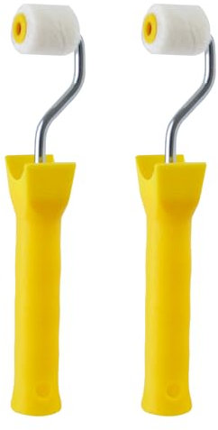 2 mini rulli di vernice in schiuma per ritoccare bordi o angoli extra piccoli pennelli di lana piccoli strumento per pittura professionale risultati di pittura rullo da 2,5 cm
