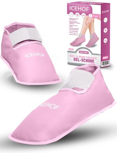 ICEHOF Kühlsocken (1 Paar) Sanfter Stoff - Kühl-Schuhe mit Gel Kältetherapie für Füße Zehen bei Chemo-Therapie Rheuma Eis-Socken Chemo - OneSize Unisex