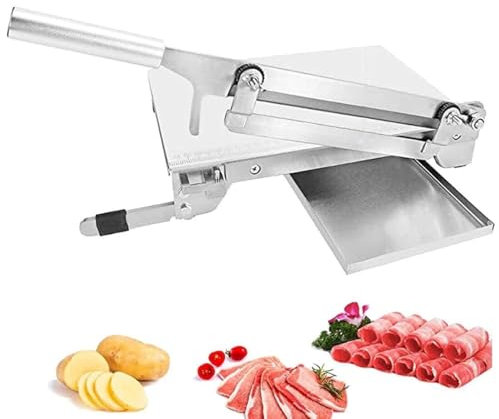 Affettatrice for carne congelata, affettatrice for salumi in acciaio inossidabile for cucinare in casa, regolabile for spessore (0,1-1 mm) for fette di carne, pane, verdure