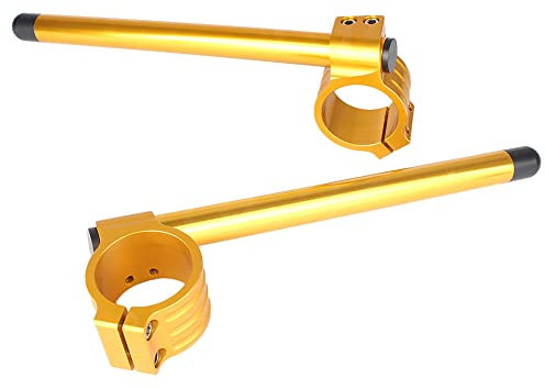 FSFYUK 37MM Motorrad Stummellenker Durchmesser 2 Stück Geteilte Stummellenker Montagestangen 7/8 Verstellbarer Lenker Für Motorrad Universal, Gold