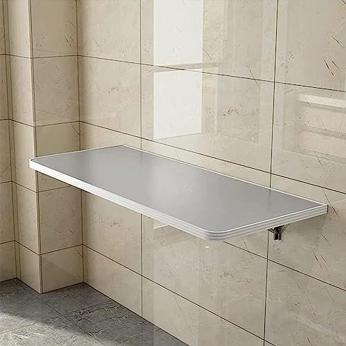 WLCNYL Wandklapptisch aus Edelstahl mit schwebenden Regalen für Esszimmer, Küche, Faltbarer Computerarbeitsplatz und Schreibtisch, Eckdesign, Größe [rt Size]