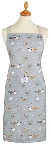 Cooksmart Hen House Lane Cotton Kitchen Apron Sage Grey Design
