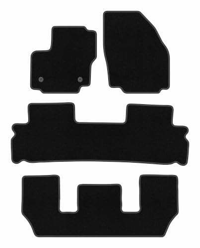 Wielganizator Tappetini auto in velluto su misura, compatibili con Ford Galaxy MK2 FL (2012 – 2015) | Qualità: Basic – Vestibilità precisa – Anti scivolo fondo 4 pezzi – Nero