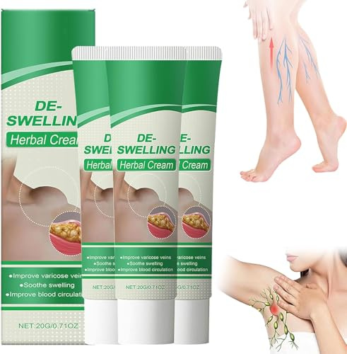 Crema Lymphatic Det-Ox Her-Bal, Bálsamo Natural Hidratante Suave, Crema Antihinchazón Natural para Piernas, Loción Calmante Anticelulítica, Alivia la Hinchazón