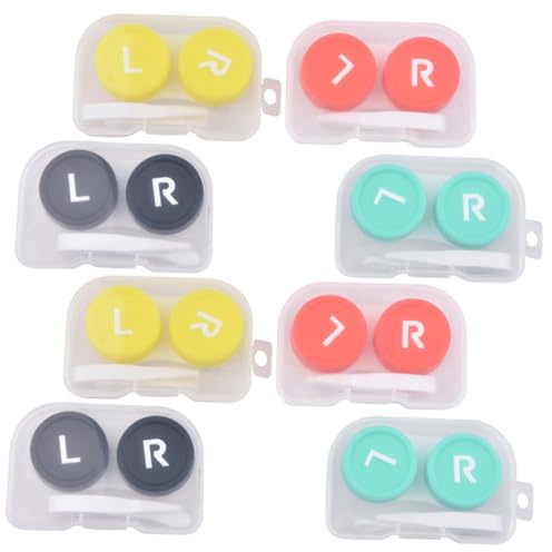 VALICLUD 8pcs Travel Eyewear Box Organizer Kit Lens Holder Cleaner for Contacts Compact Durable Material for Go Use Color