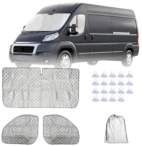 Sepzlly 3PCS Internal Thermal Blinds for Fiat Ducato (2014-2024) Thermal Windscreen Cover Motorhome Front Window Sunshade Sun Protection Keep Warm for Peugeot Boxer/Citroen Jumper（2021-2024）