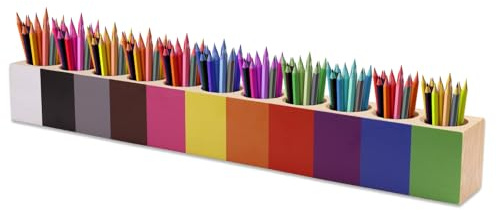 Diegimr Buntstifthalter-Organizer aus Holz, 11 Fächer Montessori-Schreibtisch-Organizer Marker-Stift-Aufbewahrungsständer für Kinder