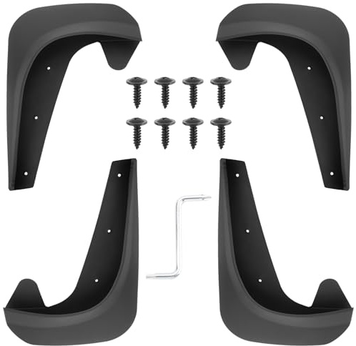 4 parafanghi per auto, paraspruzzi con viti, parafanghi con ferramenta anteriore e posteriore, parafanghi universali per auto, pickup, SUV, furgoni, camion, 180 x 250 mm