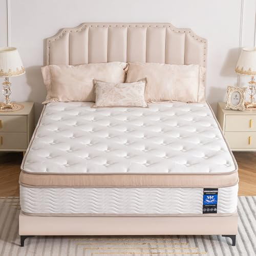 NiSleep Queen Mattress 12 Inch Plush Soft Hybrid Cooling Breathable Memory Foam and Pocket Spring Bed, Pressure Relief, Zoned Support, Back Pain Relief, Fiberglass Free CertiPUR-US Certified