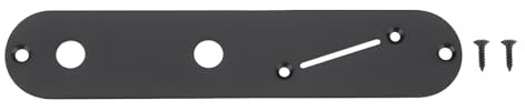 YINETTECH 160x32mm Black Slanted Switch Control Plate Compatible with Fender Telecaster Electric Guitars