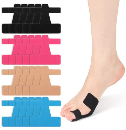 KZAQW 20 Pcs Cintas de Kinesiología Precortadas para Dedos de los Pies, Rasgable, Funcional y Profesional, Cinta Autoadhesiva con Fuerza Adhesiva Extra Fuerte, para Balonmano Fútbol Voleibol Escalada