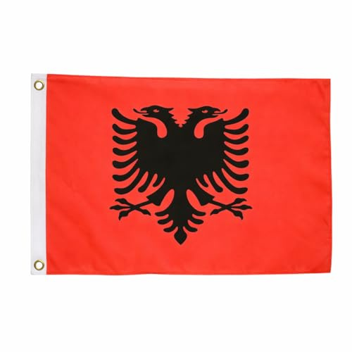 Brick Takeover Länder Flagge 150cm x 90cm, mit Metallösen (Albanien)