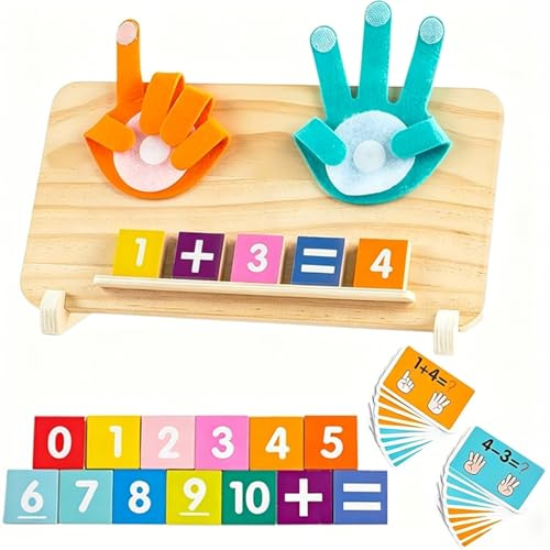 AUEJACKY Spielzeug Lernspiel ab 4 5 6 Jahre, Montessori Spielzeug für Rechnen Zahlen Lernen, Kinder Mathe Lernspielzeug aus Holz, Geburtstag Geschenke für Vorschule Jungen Mädchen